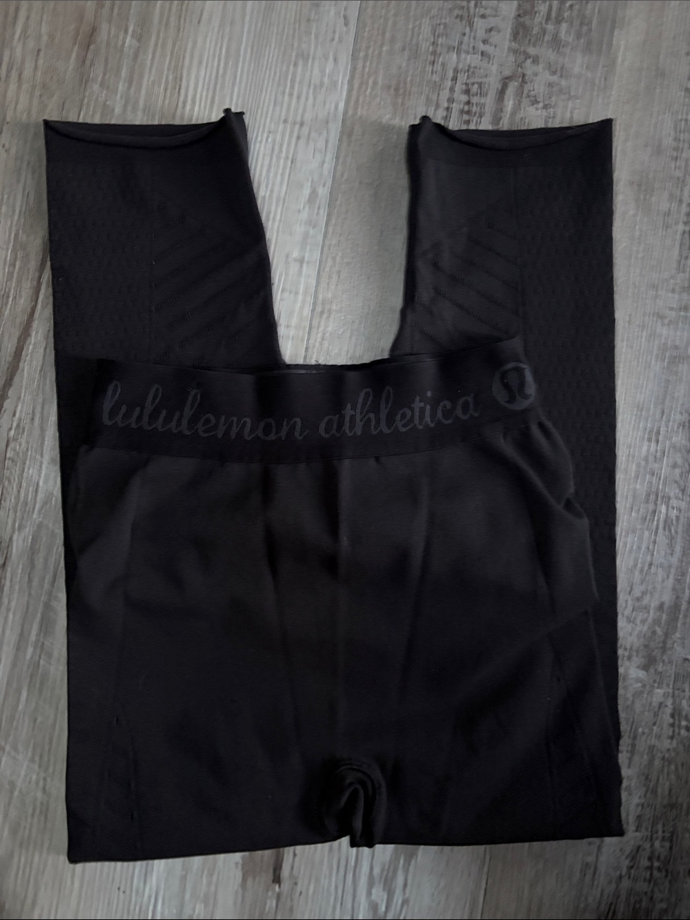 Lululemon Seamless Compression Leggings Black Logo Waistband - Picture 8 of 10